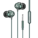 Ambrane Stringz 38 Wired Earphones with Mic, Powerful HD Sound with High Bass, Tangle Free Cable, Comfort in-Ear Fit, 3.5mm Jack (Green), Normal