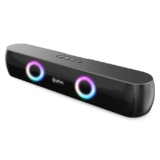 pTron Newly Launched Fusion Beam V2 16W Bluetooth Soundbar Speaker, Stereo Sound, RGB Lights, Metal Grill, Soundbar for Phone/TV/Laptop/Tablets, BT5.3/Aux/TF Card/USB Playback & TWS Pairing (Black)