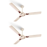 LONGWAY Creta 1200mm/48 inch High Speed Anti-dust Decorative 5 Star Rated Ceiling Fan 400 RPM with 2 Year Warranty (Ivory, Pack of 2
