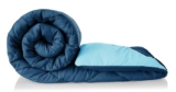 BSB HOME Snuggle Up 2.O Monsoon/All Season Solid Reversible Double Bed Microfiber Comforter Blanket | Quilt | Dohar | Rajaai | Duvets – (220 GSM, Sky Blue and Teal)