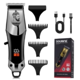 SOLIMPIA HT-679 Digital Display 0mm Professional Cordless Hair Clippers Rechargeable Wireless Hair Grooming Set Beard Trimming Beard Styling Rechargeable Li-ion Battery 600m
