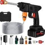 SEAHELTON Cordless Portable Wireless Pressure Washer Gun 48V 12000mah High Pressure Water Gun for Car Wash Bike Washing Cleaning| Adjustable Nozzle and 5M Hose Pipe