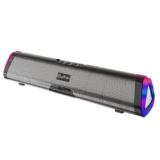 pTron Fusion Boom 20W Bluetooth Soundbar Speaker, Immersive Sound, RGB Lights, Metal Grill, Soundbar for Phone/TV/Laptop/Tablets, BT5.3/Aux/TF Card/USB Playback & TWS Pairing (Black)