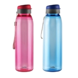 CELLO Athlete Bottle with Flip Top Lid, 800ml, Set of 2 | Assorted | Break & leak proof | Freezer Safe | Easy to carry loop | Ideal for Gym, Office, Travel