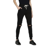 Campus Sutra Women’s Cut Out Knee Trackpan
