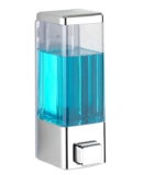 BATH GURU ABS Plastic Wall Mounted Soap Shampoo Conditioner Hand Wash Gel Dispenser Liquid Soap Sanitizer Dispenser for Bathroom Basin Kitchen Sink 350 Ml Pack of 1 Chrome Plated