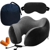 BigPlayer Neck Pillow with Eye Mask for Travel & Comfort, Car Neck Rest Car Pillow, Flight, Pillow for Neck Pain Relief, Neck Pillow for Sleeping – Includes Eye Mask, Carry Bag
