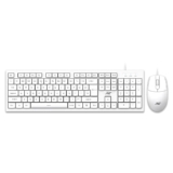 Ant MASTER10 Full Size Wired Combo Keyboard and Mouse Set, 104 Keys, 6 Anti-Ghosting, Membrane Switch, 3D Optical Mouse, 1200 DPI, USB Plug & Play, for Windows, Mac, Linux – White