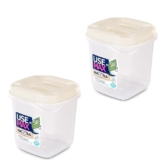 Nayasa Use Max Container 2000 ML 2 Pc Set, Organize and Elevate Your Kitchen with Stylish, Space-Saving, and Versatile Storage Solution, Beige