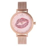 Titan Analog Pink Dial Women’s Stainless Steel Rose Gold Band Watch-95104Wm02