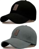 SELLORIA Brand Soft Cotton Adjustable Unisex Cap for Men and Women Freesize Baseball Caps (Pack of 2)