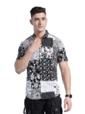 The Indian Garage Co Men Spread Collar Slim Fit Floral Printed Casual Pure Cotton Shirt