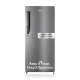 Haier 190L 5 Star Direct Cool Single Door Refrigerator | 3 Toughened Glass Shelves | Fast Ice Making in Just 60 minutes | Large Veg Box| Easy Clean Back (HED-205DS-P, Dazzle Steel)