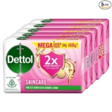 Dettol Skincare Moisturizing Beauty Bathing Soap Bar with Argan Oil (750gm) | Softer Skin, 150gm, Pack of 5