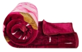 BSB HOME® Premium Super Soft Cloudy Printed Mink Double Bed Blanket for All Season, Ultrasoft & Cozy Single Ply Blanket | |220 x 230 Cm (Coffee Brown & Beige & Red, Pack of 1) | TC – 280
