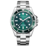 Giordano Resolute Collection Analogue Watch for Man with Green Dial and Silver Steel Strap Wrist Watches for Men, with Steel Strap & Rotating Bezel GD-50006-22