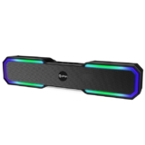 pTron Fusion RB 18W Bluetooth Soundbar Speaker with Immersive Sound, RGB Lights, Suitable for Phone/TV/Laptop/Tablets/Projectors, BT5.3/FM Radio/Aux/TF Card/USB Playback & TWS Pairing (Matt Black)