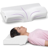 MY ARMOR Cervical Pillow for Neck Pain | 2 Years Warranty | for Spondylitis Neck & Shoulder Pain, Orthopedic Memory Foam Pillow for Sleeping, Regular Size – 18.5x11x3.5 Inch, White Bamboo – Pack of 1