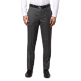 Raymond Men’s Poly Viscose Blend Solid Pattern Slim Fit Flat Front Formal Trouser