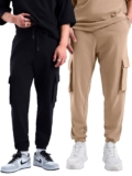Bewakoof Air 1.0 Men’s Solid Oversized Fit Terry Cargo Joggers(Pack of 2)