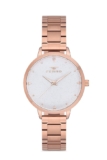 Ferro Analog Crystals Studded Round Dial Women’s Watch with Bracelet Strap