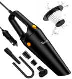Voroly Car Vacuum Cleaner High Power 6Kpa 16 Ft 12v Auto Accessories Kit for Interior Detailing – Black