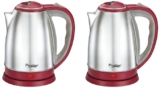 Prestige Stainless Steel 1.5 Litre Kettle 1500-Watts, Red (Pack of 2)