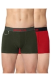 Underjeans Men’s Cotton Blend Trunks (Pack of 2) (UJNPTS008E2MaroonOliveXL_Assorted_XL)
