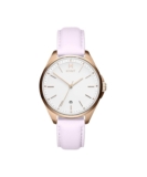 MVMT Coronada Qtz Basic Analog Calendar White Round Dial Women’s Watch, Rose Leather Material, Rose Band – 28000021-D