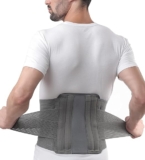 Unisex Contoured Lumbar Support Belt, Back Support Belt For Back Pain, Sciatica, Herniated Disc, Scoliosis With Adjustable Straps And 4 Rigid Stays, Non toxic (Large(36″-40″), Grey)