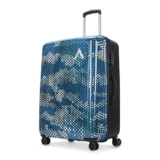 Aristocrat Combat Check-in Trolley Bag, 73 Cm Large Hardside Luggage | 8 Wheels, Combination Lock | Polycarbonate | 5 Year International Warranty | Blue