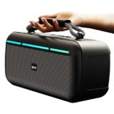 GOBOULT Bassbox Q20 Bluetooth Speaker 20 Watt BoomX Audio, Up to 8Hrs Playtime, Type-C Charging, AUX/TF Card/USB, BTv 5.3, RGB LED Lights, Portable Speaker(Black)