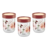 MILTON Nova 500 Airtight Containers, Set of 3 for Kitchen Storage, Food Grade Plastic, Stackable and Transparent Storage Organizer Jars, Masala Dabba, 469 ml Each for Tea, Coffee, Sugar, Dry Fruits