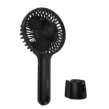 UN1QUE X3 Mini Portable Fan – Powerful Brushless Motor Fan with Large Blades, 3-Speeds, Noise-Canceling Design, Detachable, USB Rechargeable Fan with Base (Black)