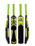VICTORY Turf Cricket Bat for Adults Hard Plastic Bat Full Size Tennis Cricket Bat for Mens Plastic Cricket Bats with Grip for Soft Cricket Ball, Gully Cricket, Tournament Match – Black/Green (Size-8)