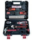 BUILDSKILL 11 Pcs Professional Tools Box Kit | 3M Measuring Tape | CNC Plier | Hammer with Fiber Glass Handle | Screwdriver with Shaft | Bits | Wrench | Hand Tool Kit with All Tools -6 Months Warranty