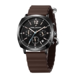 Daniel Hechter Paris Cluny Collection Multifunction Watch for Men with Round Dial, Date Display and Wavy Pattern Silicon Strap