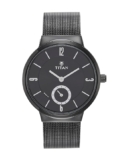 Titan Quartz Analog Black Dial Stainless Steel Strap Watch for Women-NS95033NM01