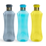 HomeWiz Kitchen Plastic Water Bottle I Water Bottle 1 ltr | Ideal for Kitchen Home Office Travel Small fridge for room gym| Unbreakable & Leak Proof I BPA Free | Set of 3 Water Bottles