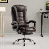 Green Soul Urbane Pro Premium Leatherette Office Chair,High Back Ergonomic Recline Home Office Executive Chair with Spacious Cushion, Footrest & Heavy Duty Metal Base (Pro Brown) Installation Provided