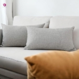 CASA-NEST Jute Cushion Cover 12×20 (Pack of 2) (Light Grey)