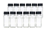 Vasukie Salt & Pepper Square Glass Spice Jar with Black Sifter Two Sided Sifter Cap,Masala jar Spice Container (Each Bottle 120ml) (10 Piece)