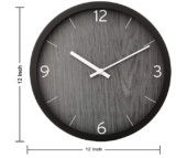 Zoliva Wall Clock 12″ Silent Quartz Decorative Latest Wall Clock Non-Ticking Classic Clock Battery Operated Round Easy to Read for Room/Home/Kitchen/Bedroom/Office/School (Grey)