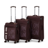 V Lite – Moscow Combo Set of 3 (Small + Medium + Large) Softside Trolley Bag, Cabin 20″ + Check-in 24″&28″ Expandable Suitcase Travelling Luggage with Anti-Theft Zippers (Berry Brown)