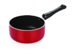 Nirlon Non-Stick Aluminium Sauce Pan, 1.8 Litres, Red/Black (BT-SPB-2-6MM)