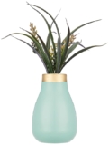 Amazon Brand – Solimo Flower Vase with Rust-Resistant Coating | Stylish and Easy-to-Clean Finish | Compact Design for Modern Décor | Bouquet Vase (Big) – Aqua