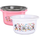 Kuber Industries 3 Pcs Plastic 25 Ltr Bathtub | Baby Bathing Tub for Home, Washroom & Kitchen Use | Lightweight and Multipurpose Water Tub | Suitable For Laundry and Cleaning – White, Pink & Grey