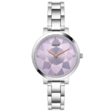 Helix by Timex Analog Watch for Women with Purple Round Dial & Silver Stainless Steel Bracelet Band Water Resistant Women’s Wrist Watches – TW041HL23