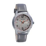 Sonata Quartz Analog with Day and Date Grey Dial Leather Strap Watch for Men-7137AL01