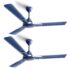 LONGWAY Kiger P1 600 mm/24 inch Ultra High Speed 4 Blade Anti-Dust Decorative Star Rated Ceiling Fan (Smoked Brown, Pack of 1)